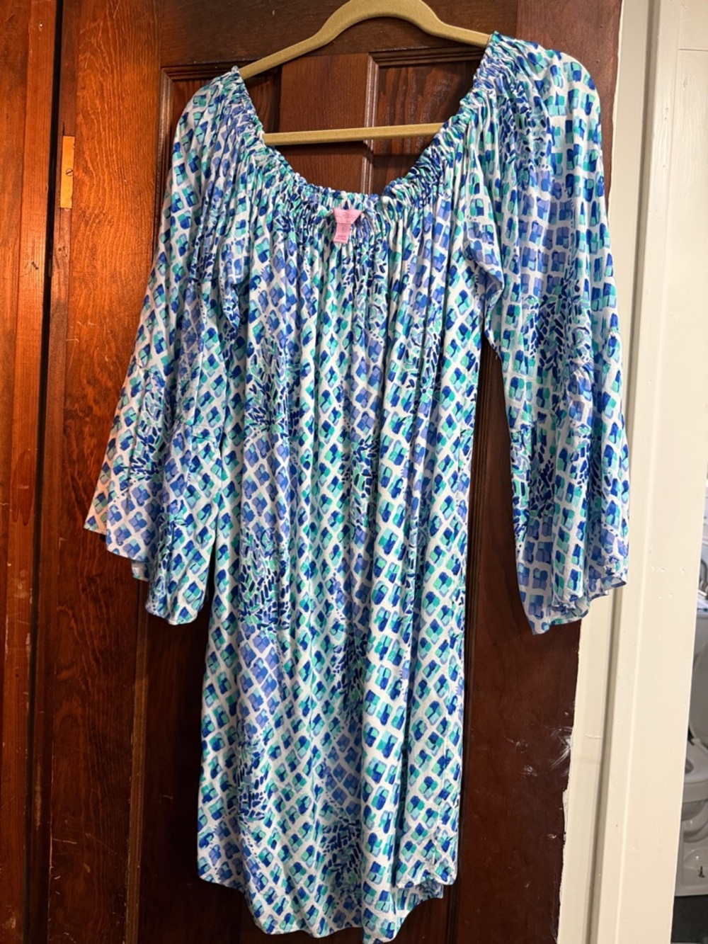Lilly Pulitzer Blue & Teal Off-Shoulder Dress